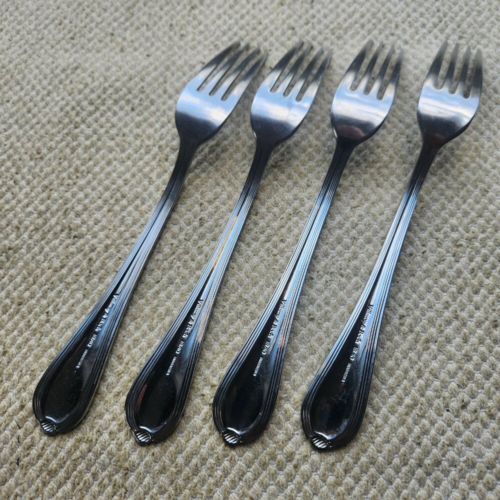 4 Villeroy & Boch EMILY Dinner Forks 18/10 Stainless Steel Indonesia Knot Tip 8" - Picture 3 of 5